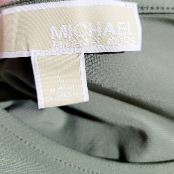 Michael Michael Kors Womens Top Size Large Olive Green Ladder-Cut Sleeve Detail - Picture 10 of 11